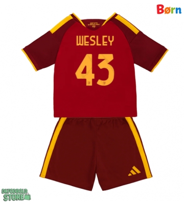 AS Roma Wesley Franca #43 Replika Babytøj Hjemmebanesæt Børn 2026-27 Kortærmet (+ Korte bukser)